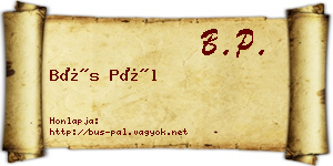 Bús Pál névjegykártya